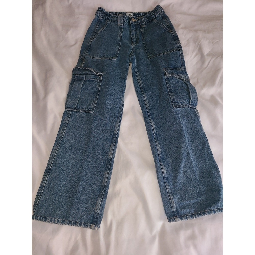 BDG Urban Outfitters Skate Cargo Jeans Women 25 Medium Wash Wide Leg Utility